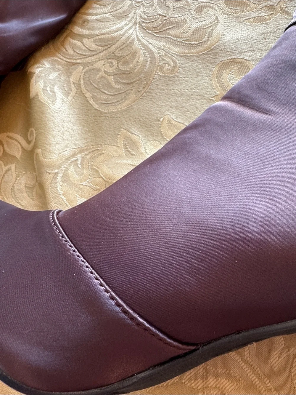 Fashion Nova Satin Nights Over The Knee Boot - Chocolate size 9